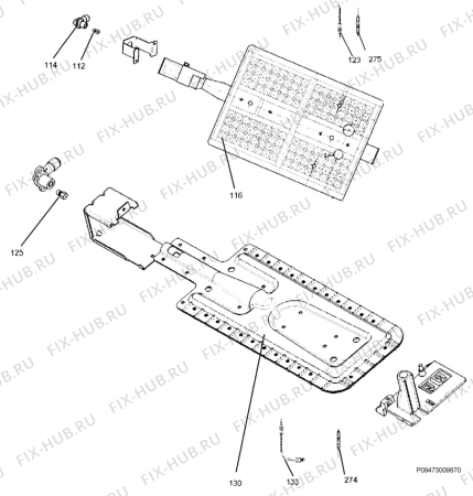 Взрыв-схема плиты (духовки) Electrolux EKG5602 - Схема узла Section 7